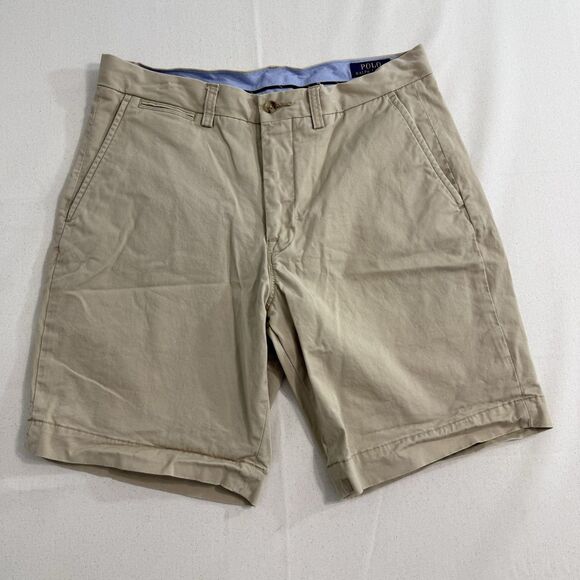 Polo Ralph Lauren Shorts Men's Size 32 Beige Stretch Classic Fit 9” - Picture 1 of 7
